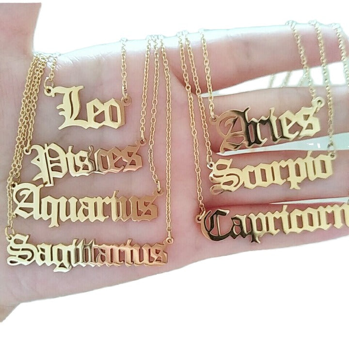 Personalized Unisex Gold-Plated Name Necklace – Custom Link Chain Pendant, Classic Style, Birthday Gift