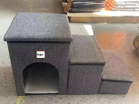 Pet Folding Steps & Storage Portable Ladder for Small Dogs & Cats