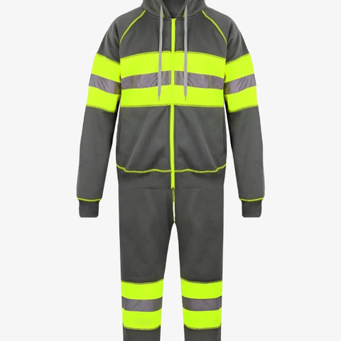 Hi Vis Charcoal Safety Workwear Tracksuit