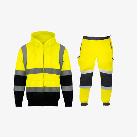 Hi Vis High Visibility Zip Hood Tracksuit