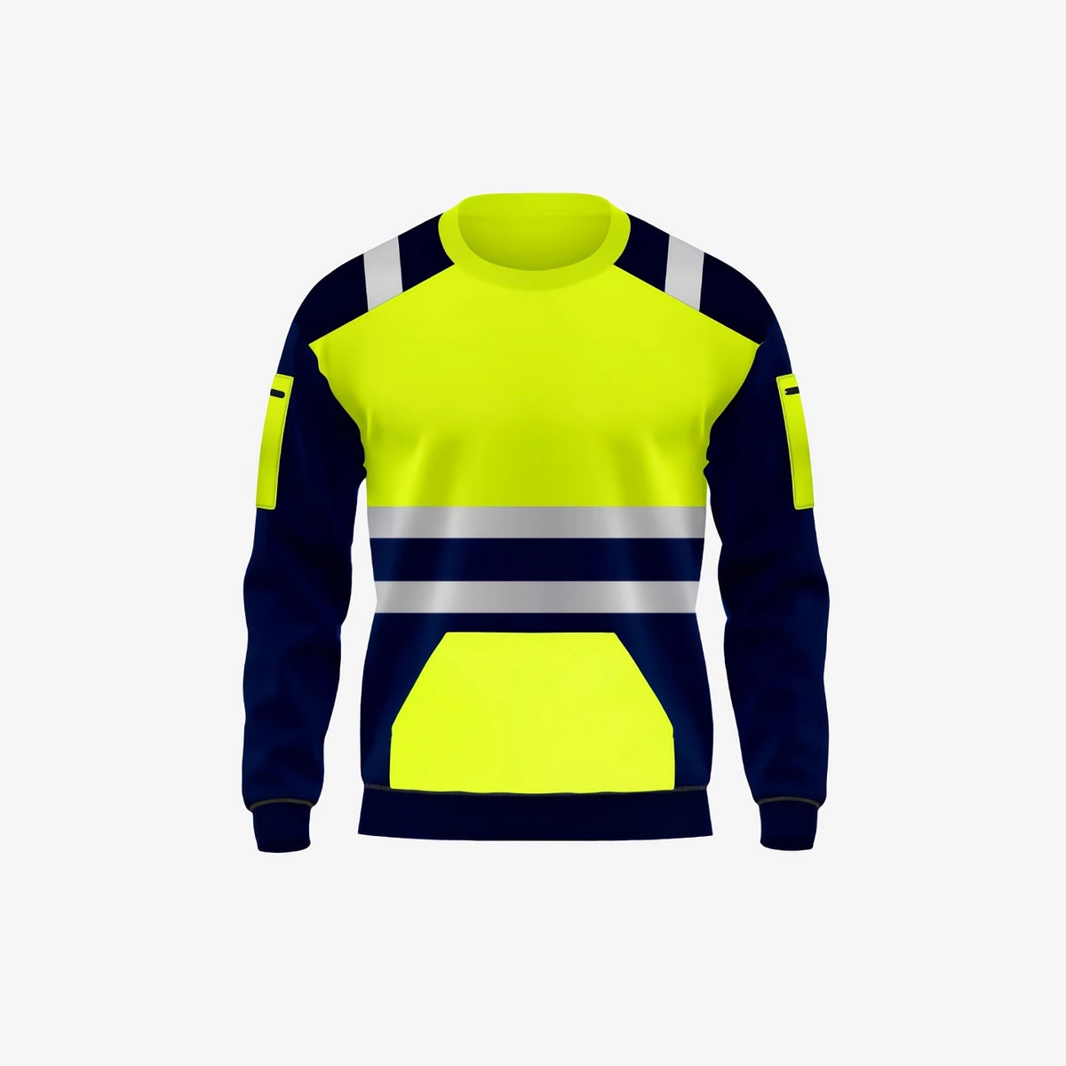 Hi Viz Crew Neck Jumper Fleece Safety Sweatshirt – Green