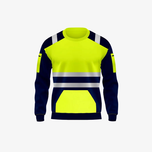 Hi Viz Crew Neck Jumper Fleece Safety Sweatshirt – Green