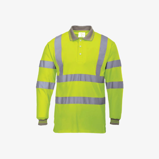 Hi Viz Long Sleeve Polo Mens Shirts – Yellow