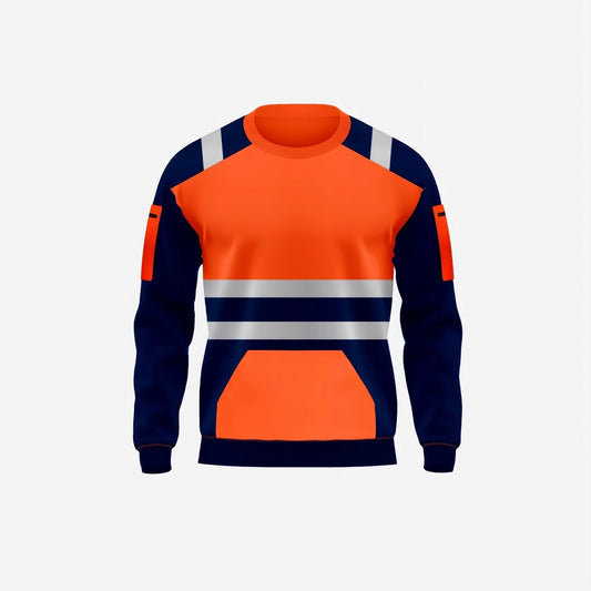Hi Viz Crew Neck Safety Sweatshirt – Orange & Green
