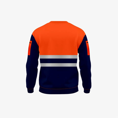 Hi Viz Crew Neck Safety Sweatshirt – Orange & Green