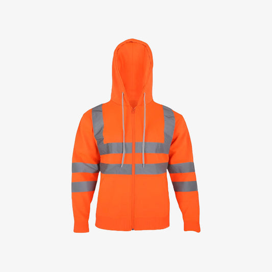 High Vis Reflective Zipped Workwear Hoodie