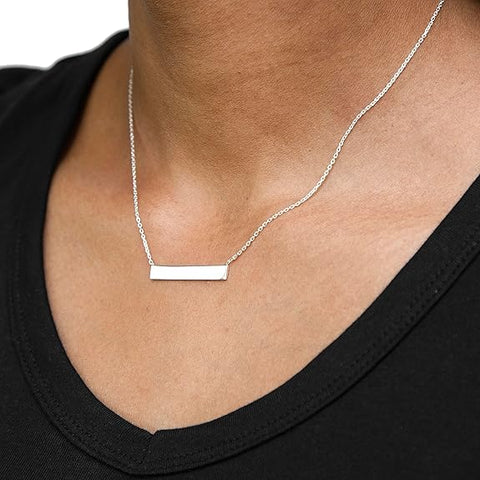 Sterling Silver Horizontal Bar Necklace
