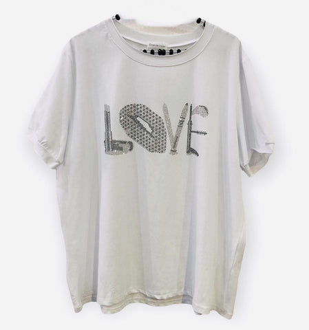 Make-Up Rhinestone 'LOVE' Tee