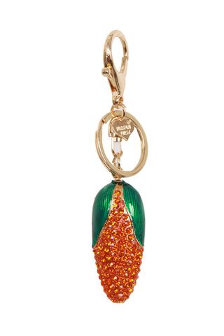 Sweetcorn Diamante Bag Charm Keyring