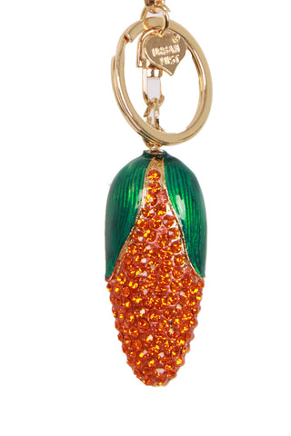 Sweetcorn Diamante Bag Charm Keyring