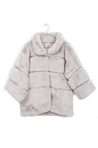 Ultra Soft Faux Fur Jacket With Diamante Detail
