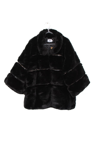 Ultra Soft Faux Fur Jacket With Diamante Detail
