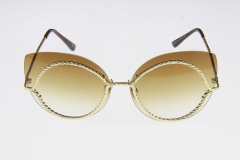 Cat Eye Sunglasses with twisted metal frame
