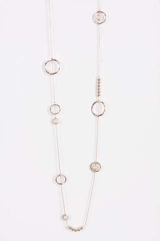 Circle rings and Beads Lagen Look Jewellery Womens Necklace
