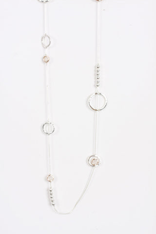 Circle rings and Beads Lagen Look Jewellery Womens Necklace