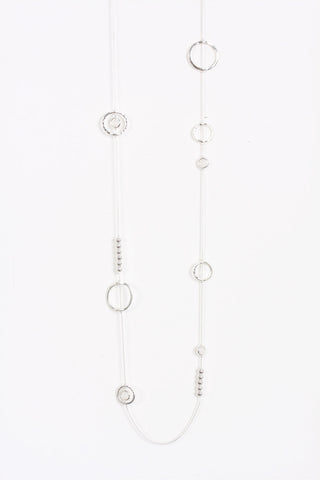 Circle rings and Beads Lagen Look Jewellery Womens Necklace