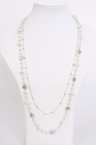 Pearls and Roses Necklace