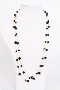 Black Necklace with Beads and Star