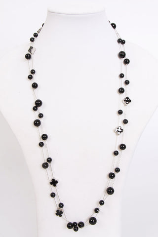 Black Necklace with Beads and Star