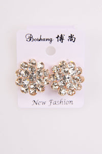 Raised Middle Round Diamond Earrings