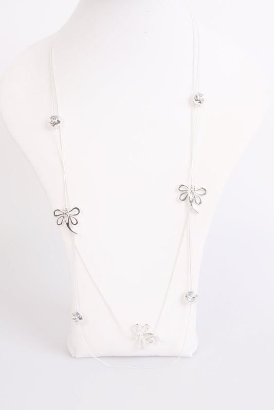 Gems with Butterfly Long Lagenlook Necklace