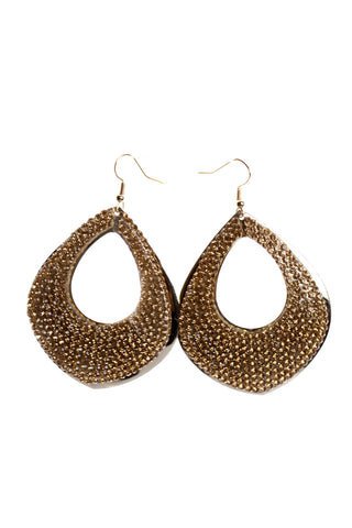 Oval Pear Drop Diamante Earrings