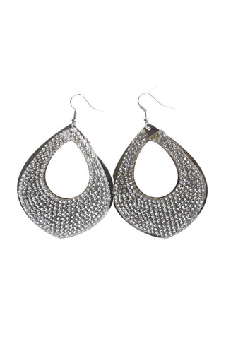 Oval Pear Drop Diamante Earrings