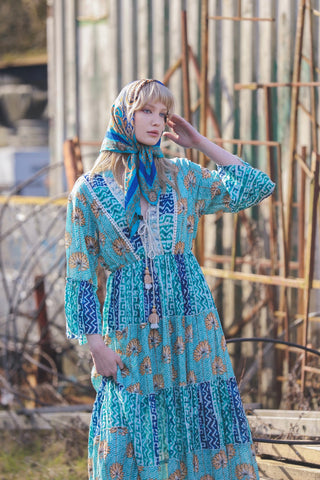 Multi Print Bohemian Maxi Style Dress