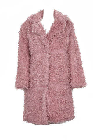 Soft Sheep Faux Fur Coat with PU Detail