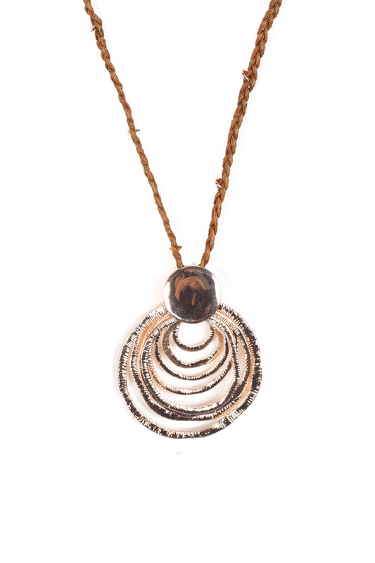 Lagenlook Multiple Hoops Braided Long Necklace