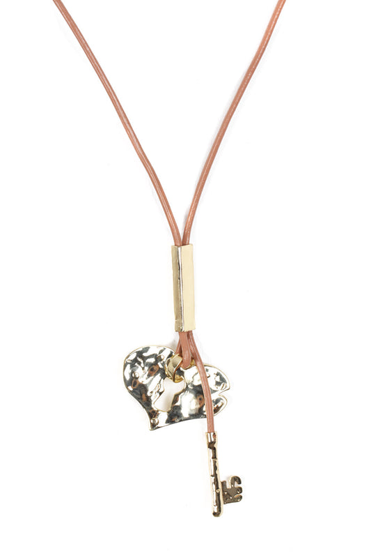 Lagenlook Key To My Heart Long Necklace