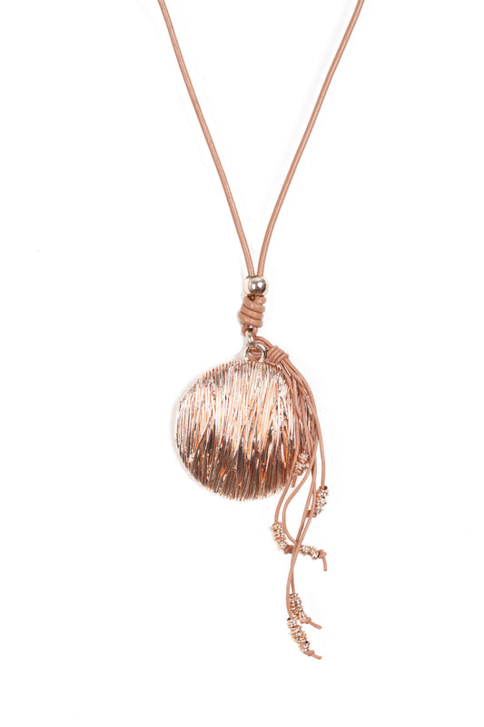 Lagenlook Circle Wired Tassel Long Necklace
