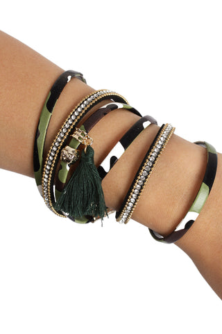 MultiWear Diamante Camouflange Magnetic Choker Necklace Bracelet