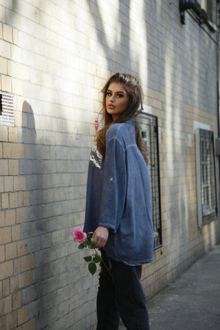 Sequin Pocket Lyocell Shirt