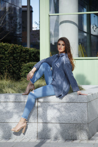 Sequin Stripe Pocket Shirt