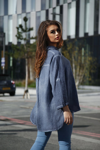 Sequin Stripe Pocket Shirt