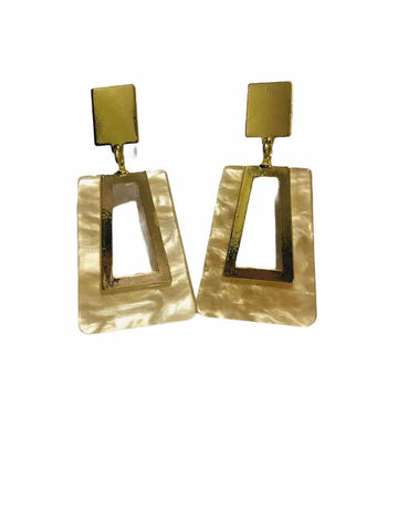 Trapeze Shaped Resin Look Earrings