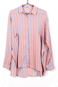Oversized Striped Shirt in Pink