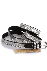 Thin Diamante Glitter Buckle Belt