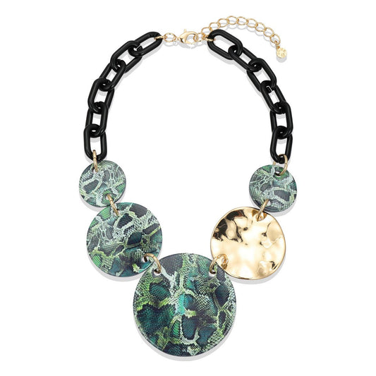 Green Patterned Beaded Fashion Necklace