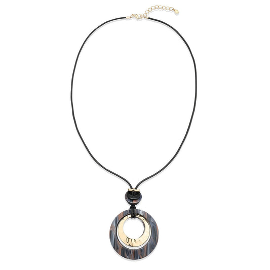 Purple Ring Pendant Statement Necklace