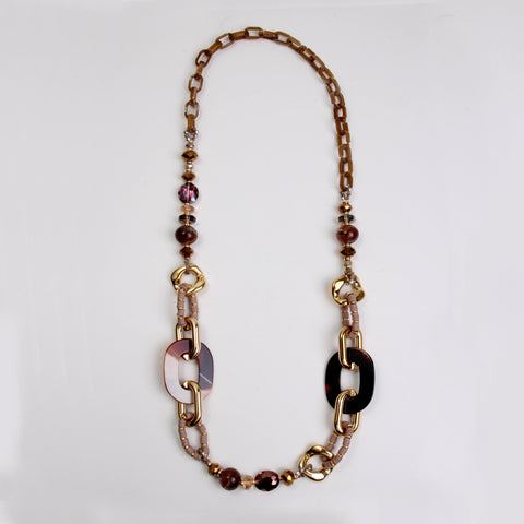 Beads And Ovals Long Necklace