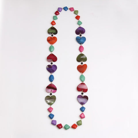 Hearts In A Chain Long Necklace