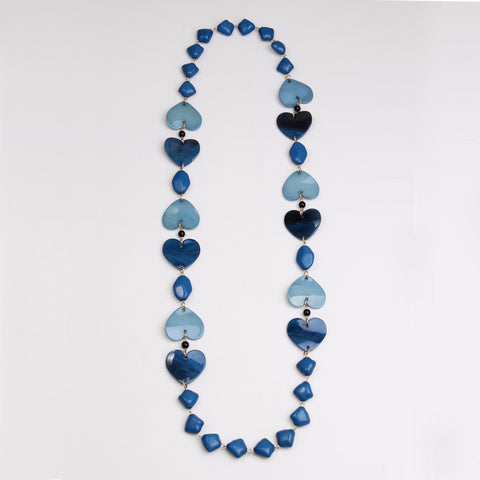 Hearts In A Chain Long Necklace