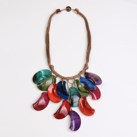 Dangling Ovals In A Chord Short Necklace