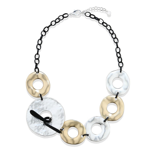 Silver & Gold Ring Chain Necklace