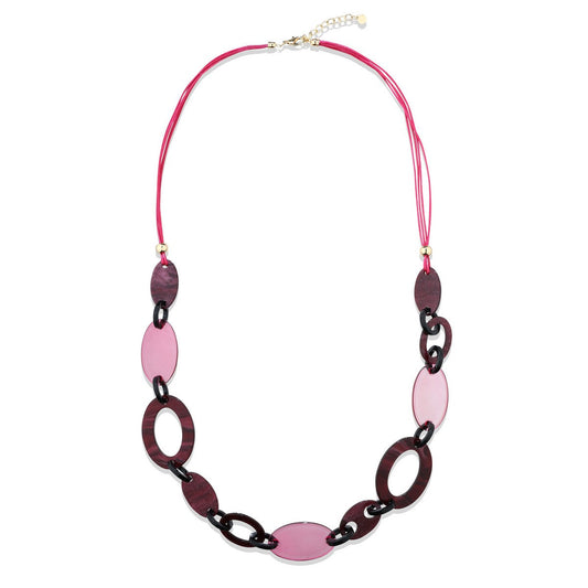 Purple Red Interlinked Long Necklace