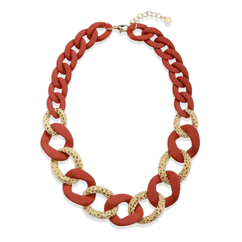 Orange Floral Elegance Necklace
