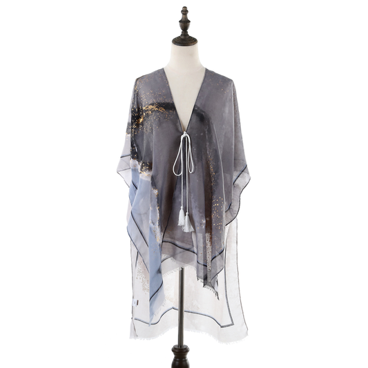 Sheer Kimono with Glitter - Black