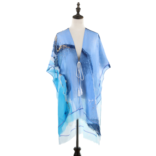 Sheer Kimono with Glitter - Blue